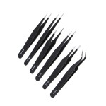 Set of 6 anti-static tweezers for electronic devices such as phones and other